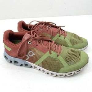 On Cloud Women’s Sz 9 Cloudflow Running Shoes Green Guava Dust Rose Pink Lace Up